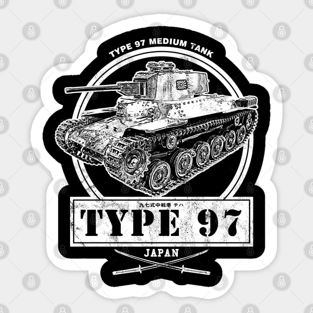 Type 97 Japanese WW2 Tank Sticker by rycotokyo81